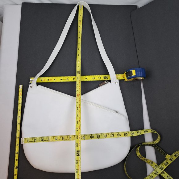 Hobo International White Shoulder Bag Asymmetrical Minimalist Design - Picture 16 of 16